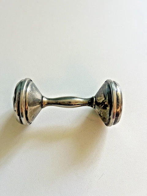 Vintage Silver Plated Baby Rattle Gift Godinger Teddy Bear image  1950’s