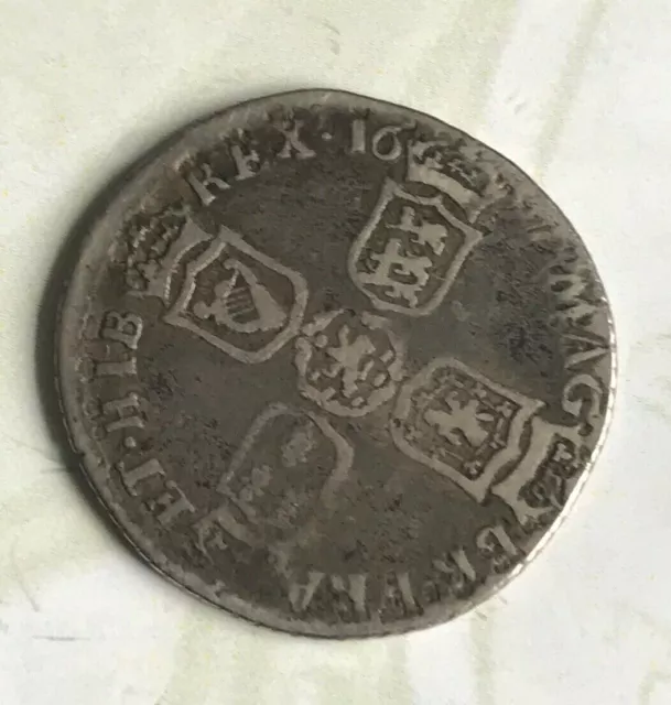 1697 B Sixpence - William III Silber 925) 3.0g ⌀ 21.5mm Sp # 3532, Km #484.13 VF