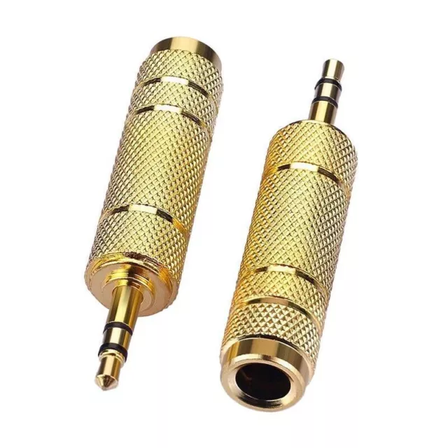 3.5mm Male to 6.35mm Stereo Female Adapter (M10) Gold Plated Aux Audio Jack