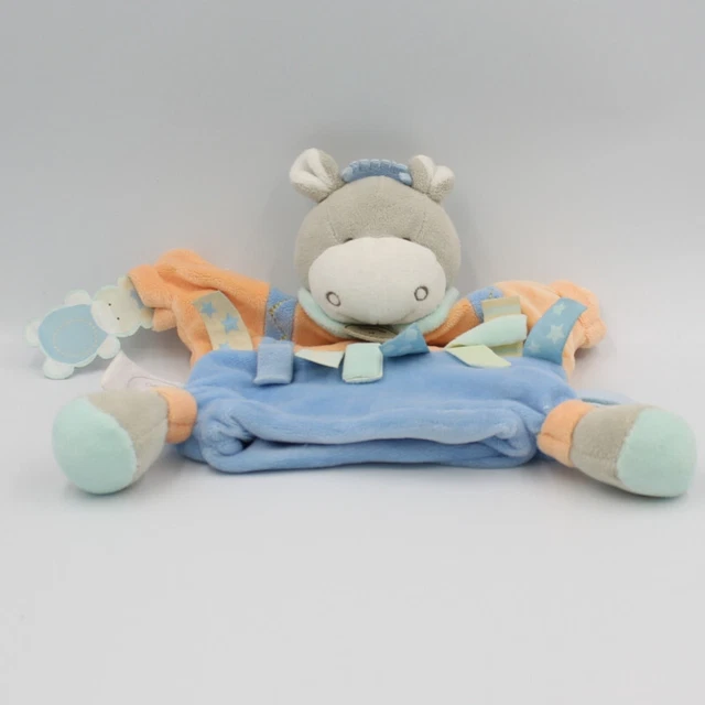 Doudou et compagnie marionnette ane cheval orange bleu Mario - 27618