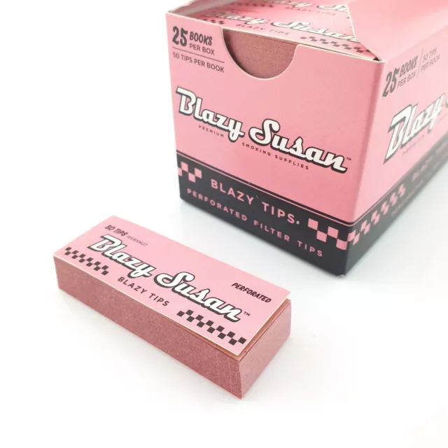 Blazy Susan Perforated Filter Tip Booklet Pink Roach Tip Book