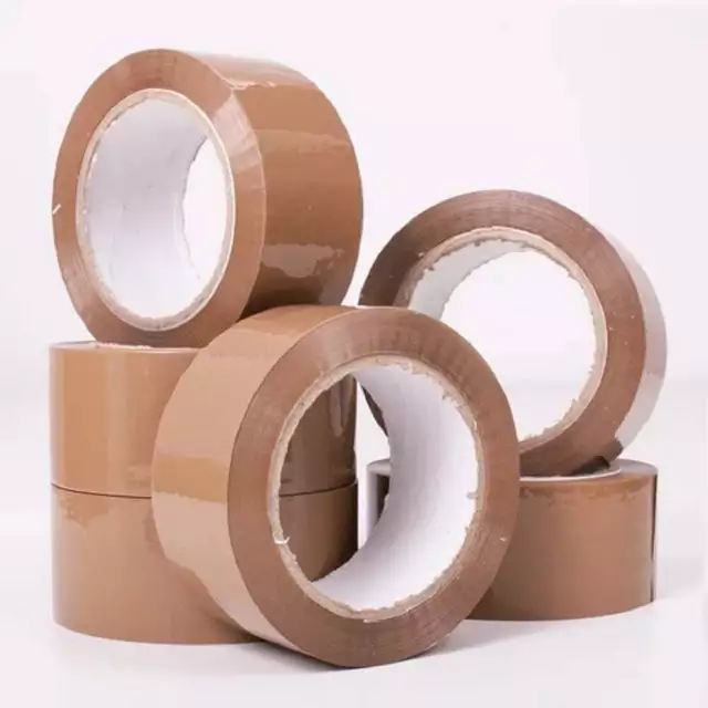 6X ROLLS BROWN BUFF PACKING TAPE LONG STRONG PARCEL CARTOON PACKAGING 48MMx 66MM