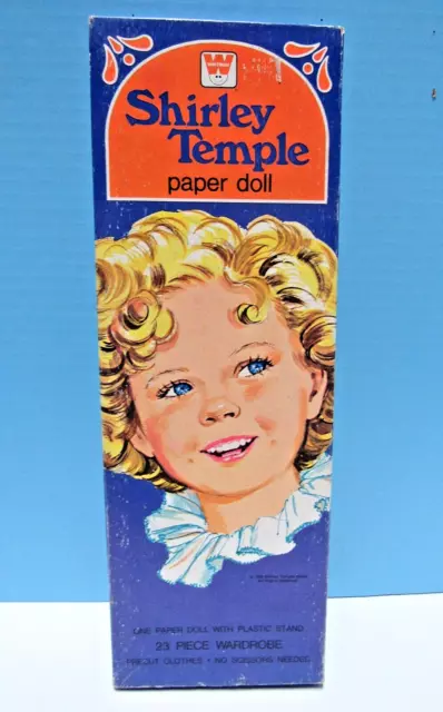Vtg. 1976 Shirley Temple Paper Doll Set Uncut & Unused - Doll & Stand & Wardrobe