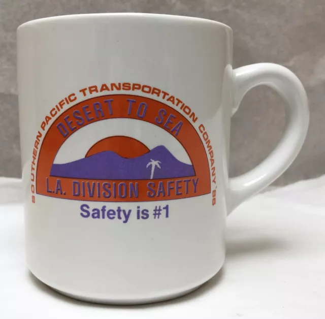Vtg SP Railroad Southern Pacific Transportation Co LA Division Safety Coffee Mug