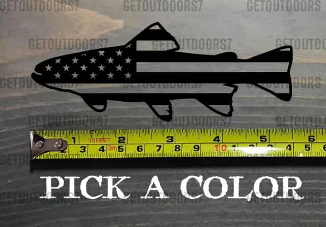 Fly Fishing Sticker Decal Trout 5.5" Sage Simms Fishing Orvis Redington USA Flag 3