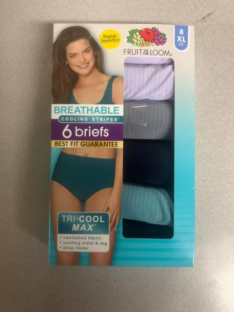 Fruit Of The Loom Women's Cooling Stripes Briefs 6 Pack