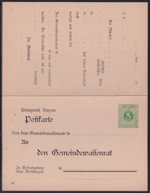 59106) Ganzsache Doppelkarte Gemeindewaisenrat DPB 4/03