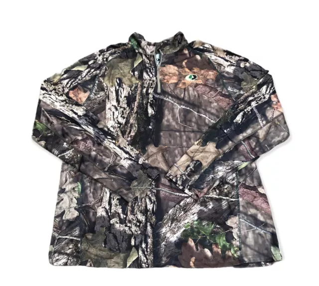 Mossy Oak Camo 1/4 Zip Pullover Men’s Size 2XL Hunting Lightweight Stretch EUC