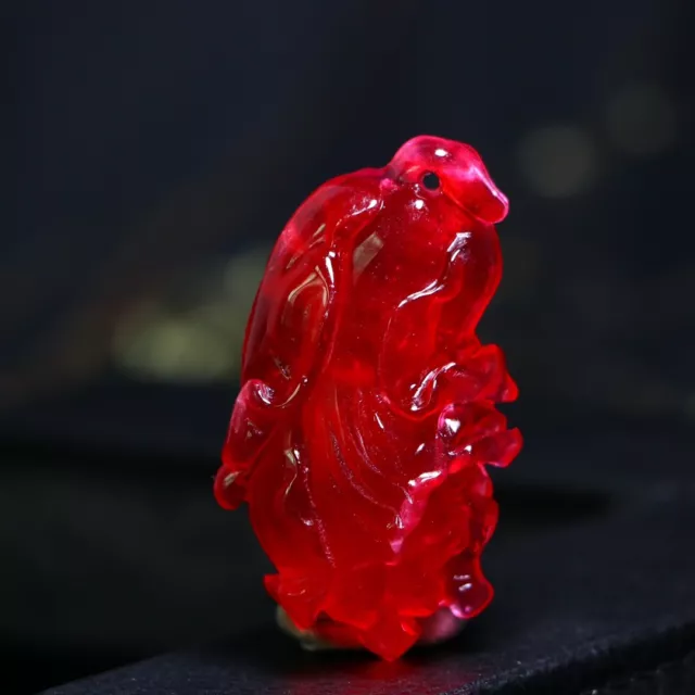 Perfect High Ice Red Jade Precision Hand Carved Chinese Cabbage Pendant m216