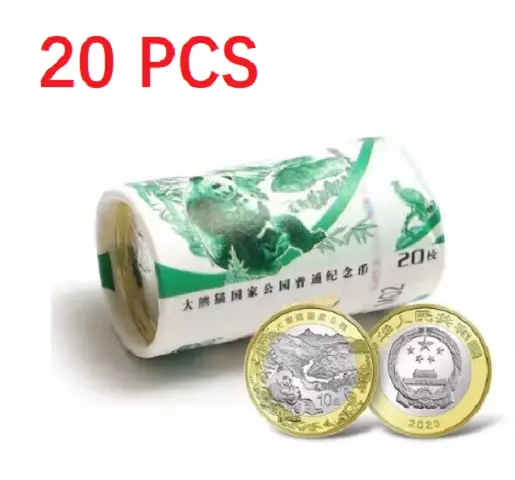 Lot  of 20 coins, China 10 Yuan Coin, 2023, panda National Park, UNC