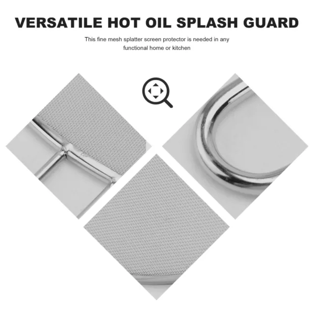 3 Pcs Mesh Oil Strainer with Handle Grease Filter Shield Frying Pan Tool 2
