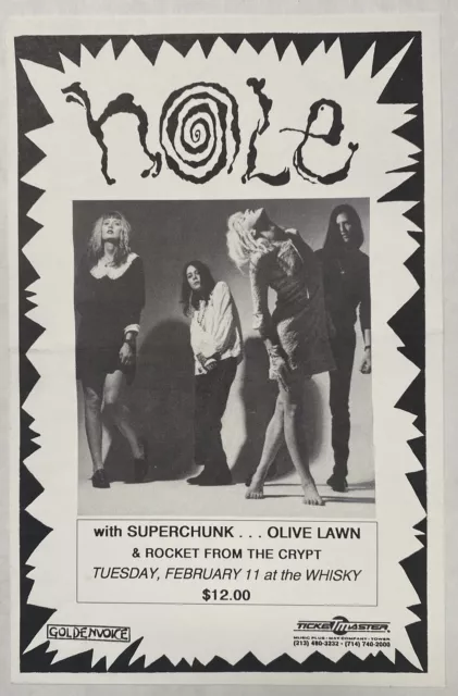 Loch +Superchunk+Olivgrün Rasen Whisky Ein Go 1992 Konzert Flyer Courtney Love