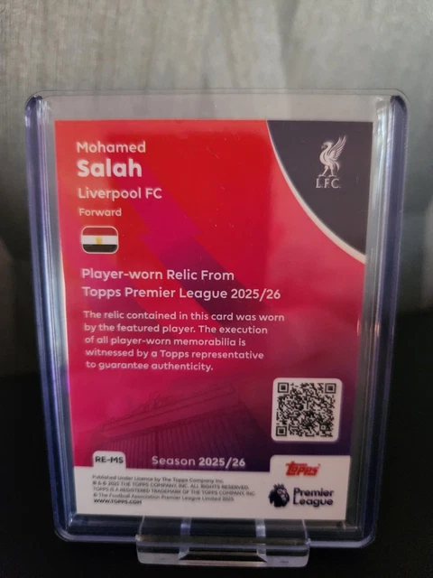TOPPS 2026 MOHAMED Salah Liverpool, Player Worn Relic Patch #RE-MS £25. ...