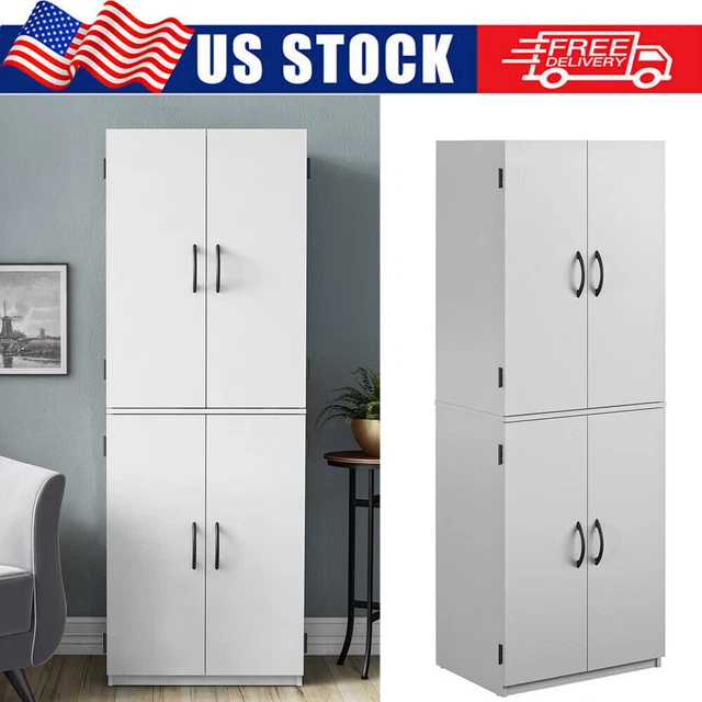 4 DOOR 5' Storage Tall Kitchen Pantry Cupboard Organizer