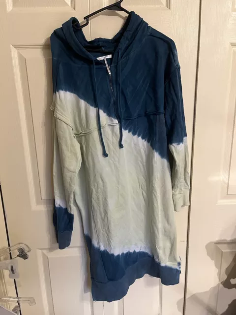 Stitch drop women’s French Terry half zip tie-dye hoodie dress size XL