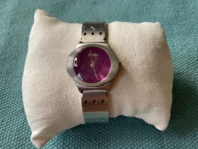 STORM VTG Womens Orbital Watch Lavender Face Ladies Retro Stainless Steel 5ATM