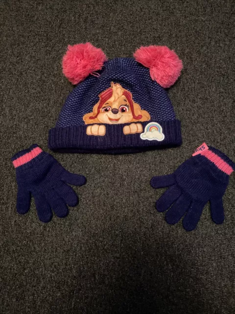 Set cappello e guanti Skye noce moscata età 3-6 anni zampa patrol Skye ragazze inverno