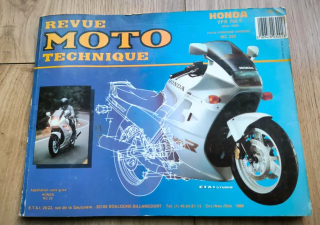 REVUE MOTO TECHNIQUE  N°63 HONDA VFR 750 Modèle 1986 + 3 pages sur MZ 250