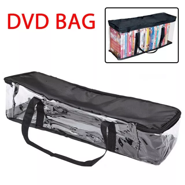 Clear Holds DVD CD Storage Holder Easy Zip Closure Carry Bag Organizer J7A9