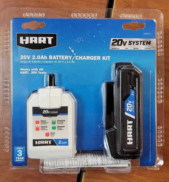 NEW! HART 20V 2.0Ah Lithium Ion Battery / Fast Charger Kit System