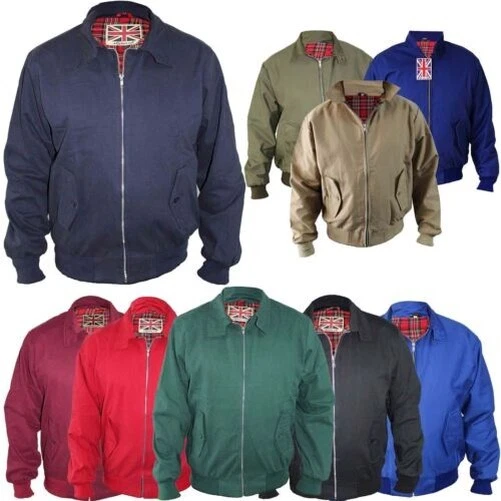 Giacca Harrington Uomo Classico Retrò Scooter 1970'S Vintage Bombardiere Mod Top