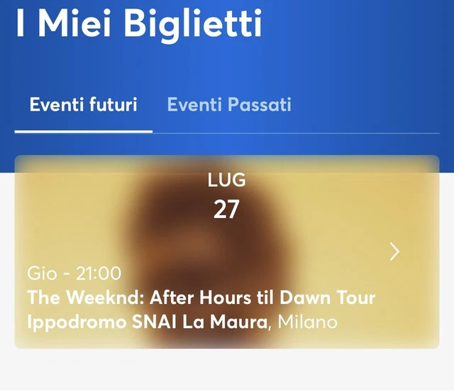 Biglietto concerto THE WEEKND Milano 27/07/2023 - INGRESSO Giallo Posto Unico