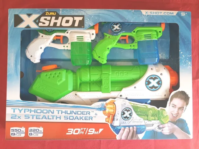 Zuru X Shot Promo Pack Typhoon Thunder And 2 X Stealth Soakers.