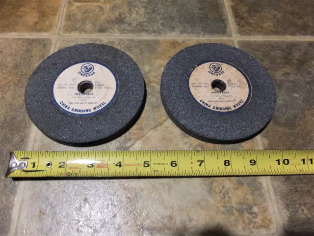 Vintage Dinosaur Bench Grinder Wheels - 5"x1/2"x1/2" -Set of 2