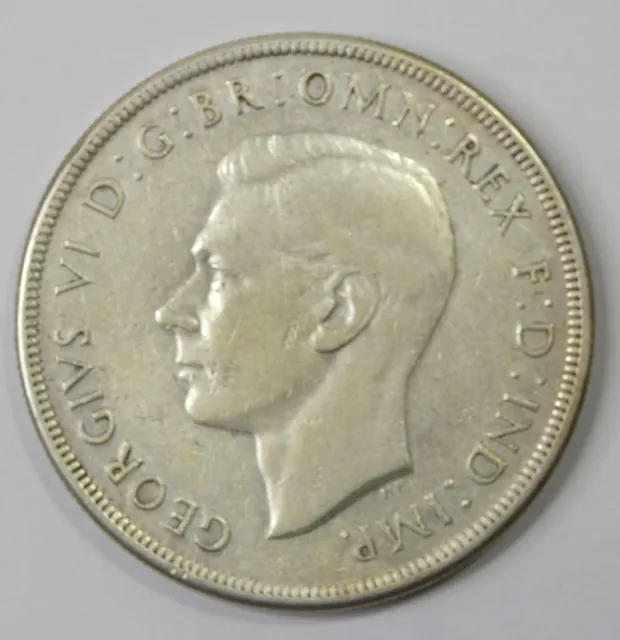 1937 AUSTRALIA King George VI  Silver Crown VERY FINE