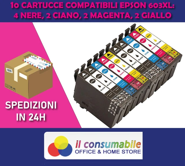 new chip 10 Cartucce ADATTO A  EPSON comp. 603 XL Stella Marina WF 2810 2830