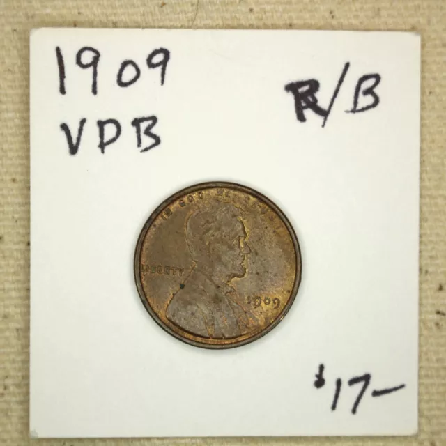 1909 VDB Lincoln Wheat Cent Red Brown - Nice High Grade VDB