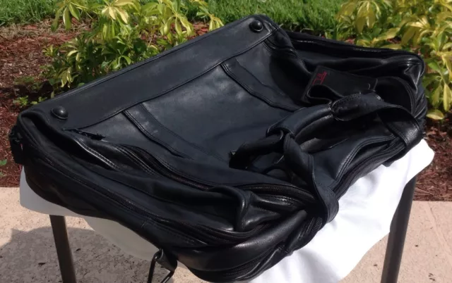 💼 Rare Tumi Alpha XXL Black Napa Leather 21" Carry On Expandable Duffle Bag EUC 11