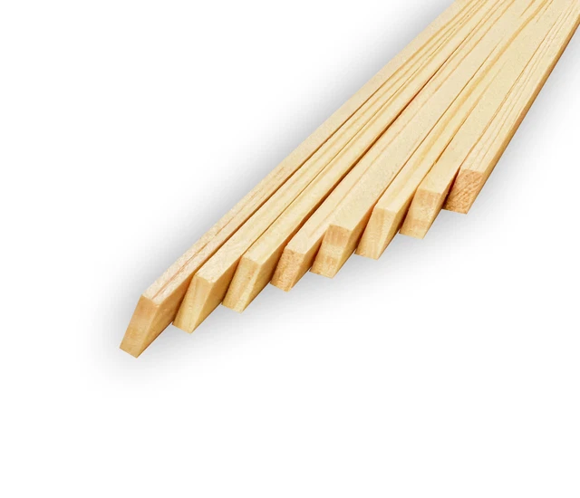 Holzstäbchen spitz vierkant 350x4x4 mm Grillspieße Stäbchen (150 Stück)
