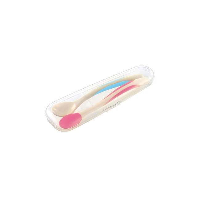 Juego de cucharas de comida para bebé Richell Tri serie ND (con estuche)