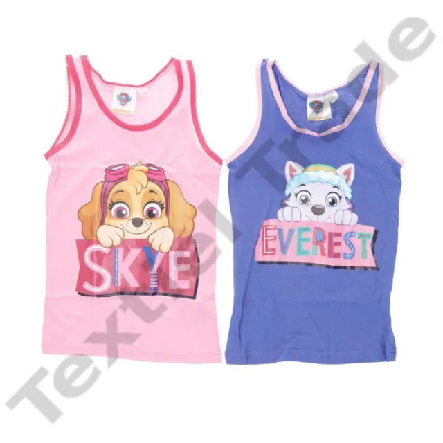 PAW Patrol Mädchen Shirt/Unterhemd Rosa/Lila 2er Pack 100% Baumwolle Neu & OVP