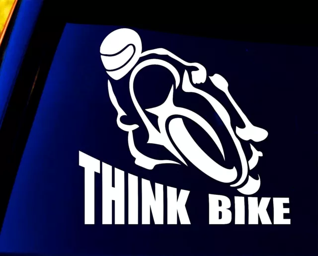 Think Bike Vinyl Decal Sticker Car Window White REVERSE