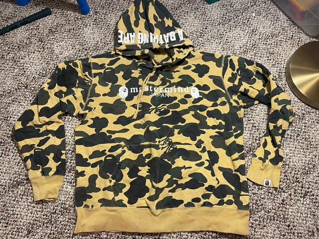 RARE Bape MASTERMIND skull Japan crossbones hoodie A bathing ape L large Camo