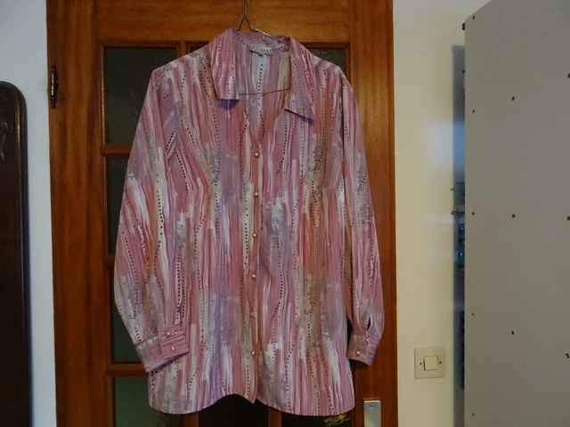 Tunique Femme Si Belle Et – Taille 50/52 Neuve Avec étiquettes, Motif Géométrique Rose/bleu