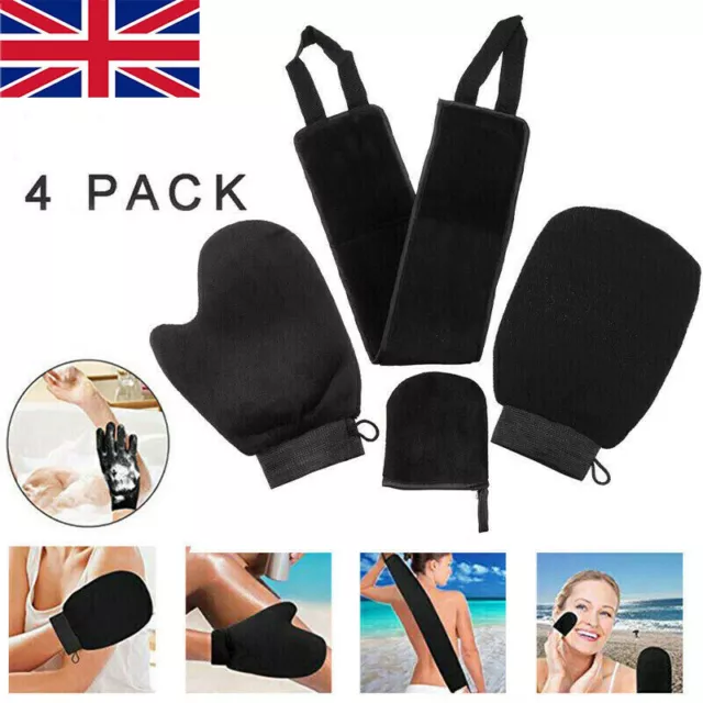 4Pcs/Set Back Body Cleaning Glove Self Tanning Mitt Fake Tan Applicator Gloves H