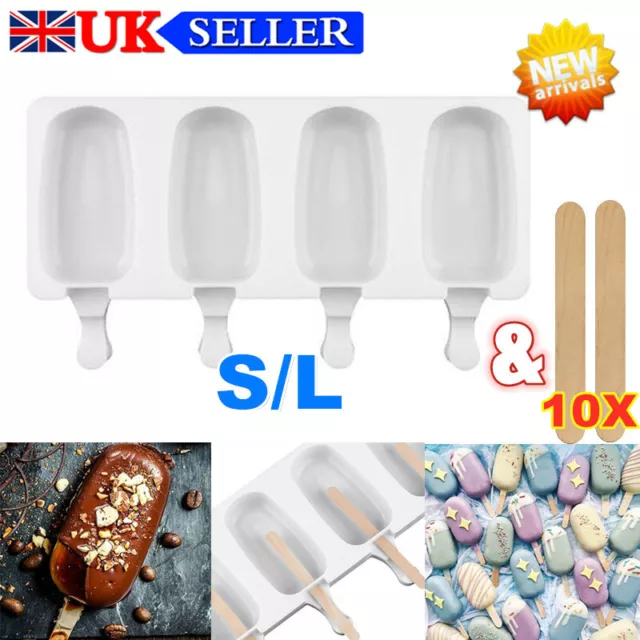 Frozen Ice Cream Pop Mold 4-8 Cell Kitchen Maker Lolly Cake Mould Tray Pan