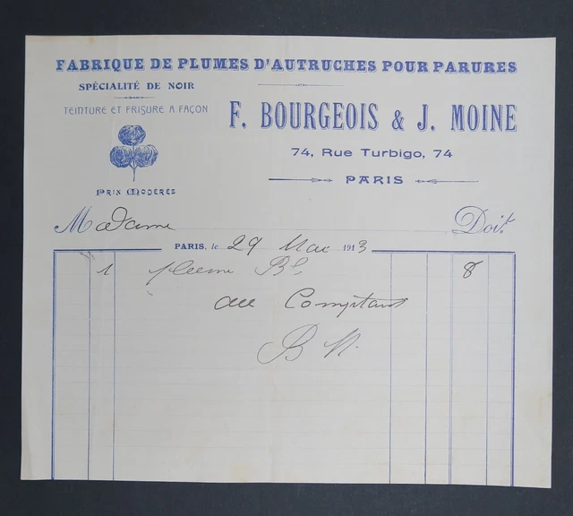 Facture Automobile Peugeot 1933 – Document Ancien – Collection – Occasion