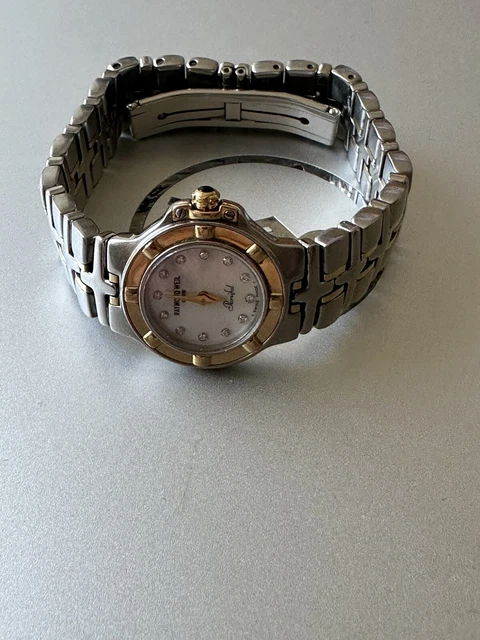 Raymond Weil Geneve Parsifal 18K Gold Plated Steel Pearl 22mm Diamond Watch