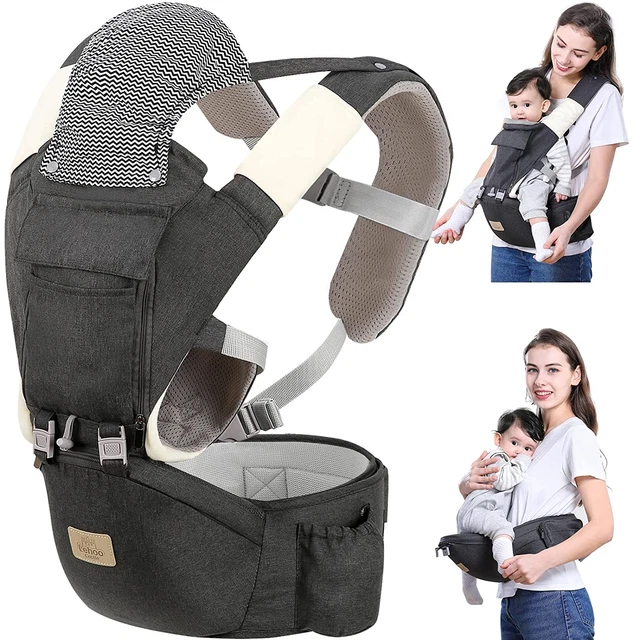 Lehoo Castle Baby Carrier with Hip Seat, 6-In-1 Baby Carrier Newborn to Toddler,