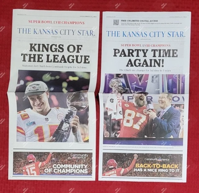 KANSAS CITY STAR newspaper 2023 & 2024 CHIEFS SUPER BOWL CELEBRATION