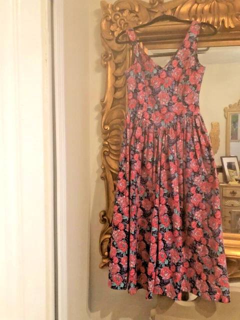 Gorgeous Vintage Laura Ashley Great Britain  Floral Dress Sundress