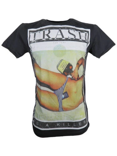 Cuckoos Nest da Uomo Life Kills Maglietta in Cotone T-Shirt Top Nero