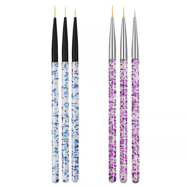 3 Pcs Nail Art Liner Brush UV Gel Peinture Pinceau Pen pour lignes allongées