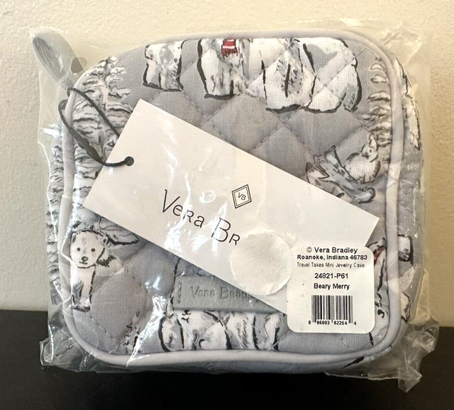 BRAND NEW Vera Bradley BEARY MERRY Travel Takes Mini Jewelry Quilted Case BRAND NEW Vera Bradley BEARY MERRY Travel Takes Mini Jewelry Quilted Case