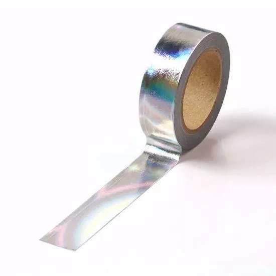 Washi Tape Foil Silver Holographic Metallic Gilded 15mm x 10m