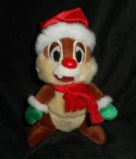 8" Disney 2008 Happy Holidays Christmas Hat Dale Stuffed Animal Plush Toy Doll